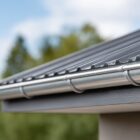 Seamless Gutter Installed on a Metal Roof